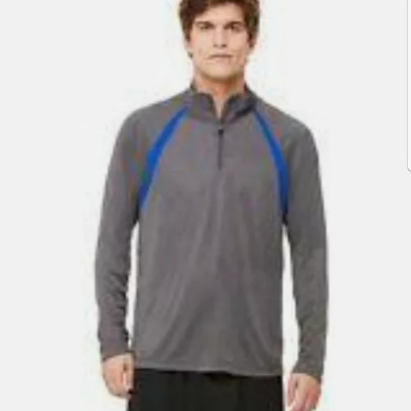 Alo Yoga Gray Blue 1/4 Zip Long Sleeve Pullover Shirt Men Athletic Gym Sz M - Picture 2 of 11